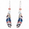 Sienna Sky Hypo-Allergenic Patterned Feather Sterling Silver Plated French Hook Wire Earrings - C112KTGH4NH