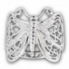 High Polish Filigree Butterfly Ring Stainless Steel Animal Wings Band Sizes 6-10 - CD182STZQCH