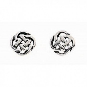 Celtic Knot Stud Earrings Sterling Silver Approx 6mm Across - C6118UKAN3R