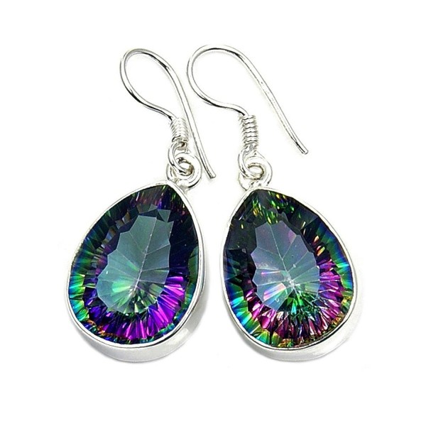 Shimmering Lights Sterling Silver Mystic Topaz Dangle Earrings - CX11VWKW8FT