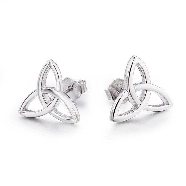 LUHE Sterling Silver Celtic Triquetra Knot Stud Earrings - CO1822Z4TQ4