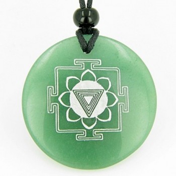 Kali Yantra Amulet Green Quartz Magic Pendant Necklace - CK114RNJMQV