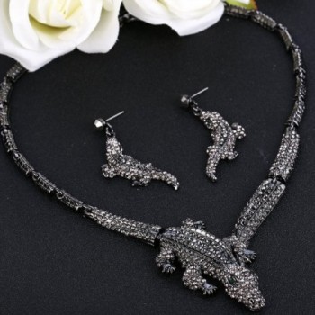 EVER FAITH Austrian Crocodile Black Tone in Women's Jewelry Sets