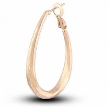 YAZILIND Oval Polished Shiny 18k Gold Plated Large Omega Back Hoop Earrings - CF11MPNOC7T