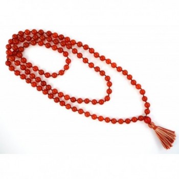Carnelian Stone Knotted Prayer Necklace in Women's Strand Necklaces