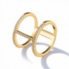 LOHOME Fashion Rings 18K Gold Tone Double Loop Rhinestone Charm Index Finger Ring for Womens - CD17YYEXN7M