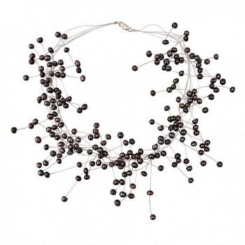 Jane Stone Vintage Statement Necklace Bib Collar Jewelry for bridal - Brown - CJ185HUA5UR