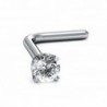 1.5mm Round-Cut-Diamond and 18K White Gold L-Shaped Nose Pin/ Stud - CK17YTT96L5