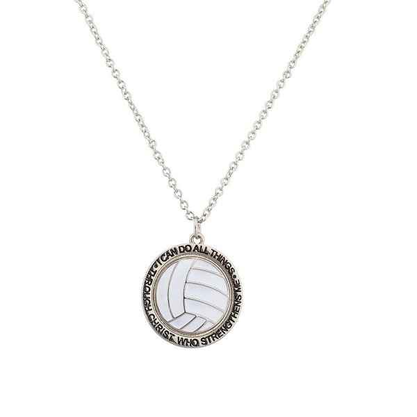 Lux Accessories Volleyball I Can Do All Things Through Jesus Christ Who Strengthens Me Sport Necklace. - CU129GCMBZB
