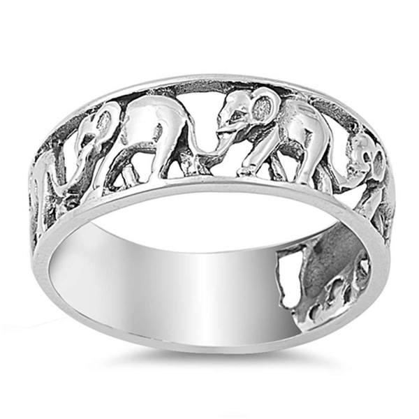 Sterling Silver Plain Elephant Band Ring Sizes 4-13 - sterling-silver - CY1284Q9IMT