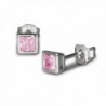 SilberDream earring square zirconia pink- stud earring- 925 Sterling Silver SDO704A - CF110XMNLHL
