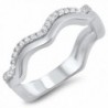 Wave White CZ Cute Thumb Ring New .925 Sterling Silver Band Sizes 5-10 - CB12HBSKH9J
