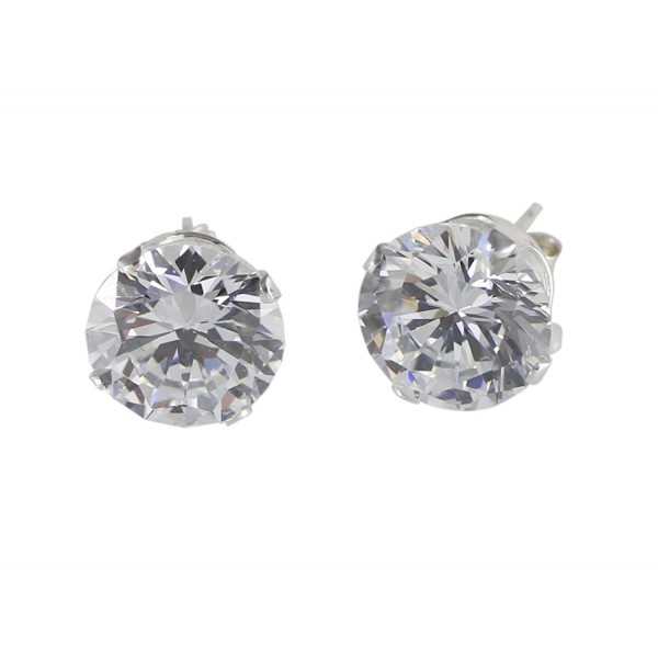 Sterling Silver Women's Stud Earrings Cubic Zirconia - CP12KU6D86N